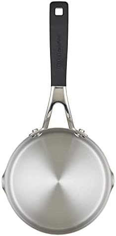 Quick Easyobia1 Quart Stainless Steel Saucepan with Pour Spouts Silicone Grip Handles