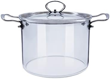 Elegant Glass Pot with Cover for Cooking and Storage