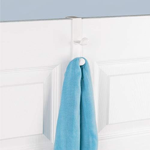 iDesign Over the Door Plastic Dual Hook Hanger Set of 3 White