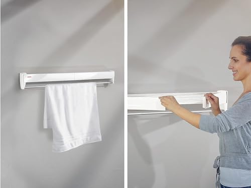 Durable retractable clothes drying rack