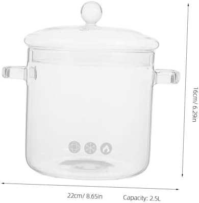 Clear Glass Cooking Pot with Lid for Stove