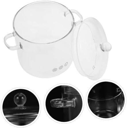 Clear Glass Cooking Pot with Lid for Stove