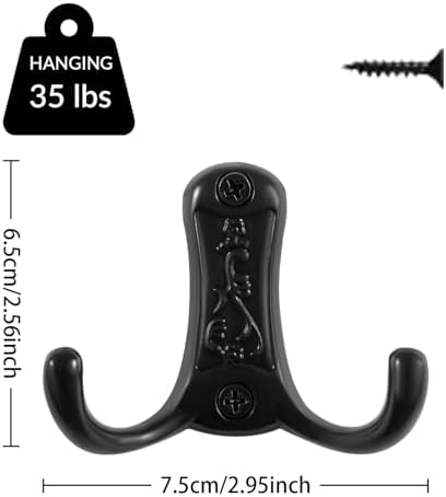 5-Piece Heavy Duty Brass Coat Hooks Durable Easy to Install