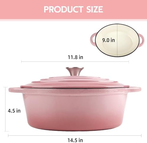 Alathote 55 Quart Enameled Cast Iron Dutch Oven with Lid