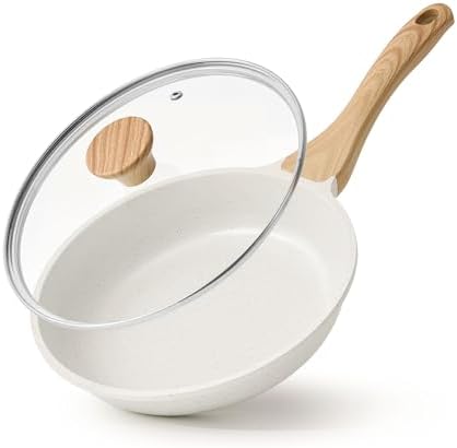 SENSARTE Nonstick Ceramic Frying Pan with Lid Safe Non-toxic and Healthy