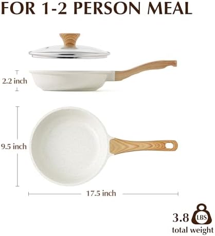 SENSARTE Nonstick Ceramic Frying Pan with Lid Safe Non-toxic and Healthy