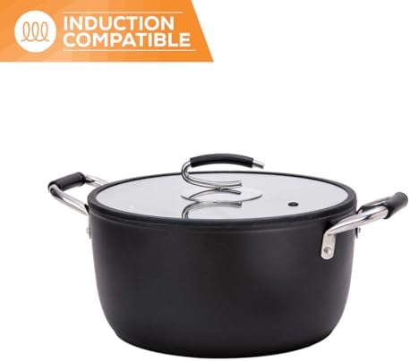 8 Qt Nonstick Dutch Oven Made in Italy PTFE-Free Induction-Friendly