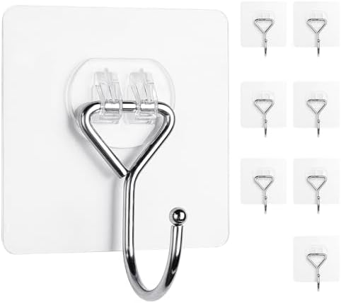 Heavy Duty Adhesive Hooks for Kitchen Bathroom Home