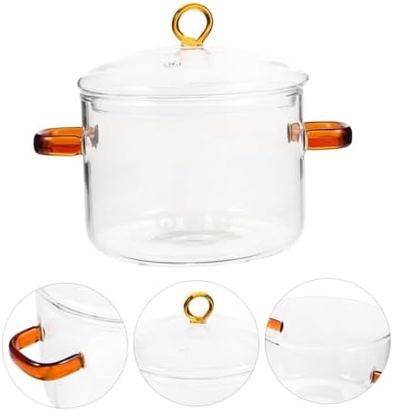 Happyyami Glass Stewing Pot with Lid