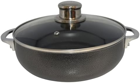 IMUSA 32Qt Nonstick Charcoal Caldero with Glass Lid