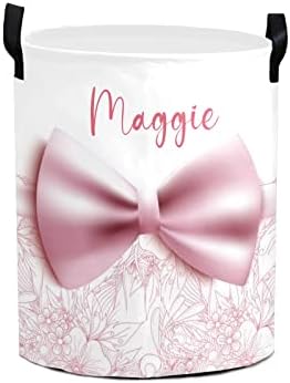 Personalized Floral Bow Latex Collapsible Laundry Basket