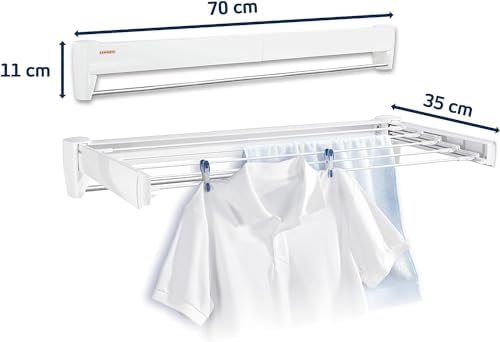 Durable retractable clothes drying rack