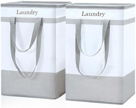 Two-Piece Collapsible Laundry Hamper for Bathroom Storage