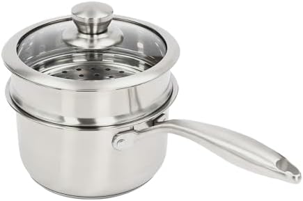 Stainless Steel Saucepan with Steamer for Cooking