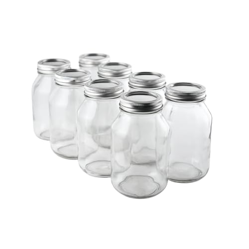 FastRack 32 oz Glass Jars with Airtight Lids - Pack of 8