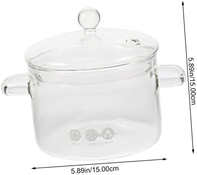 BRIGHTFUFU High Borosilicate Glass Stew Cooker 1500ml