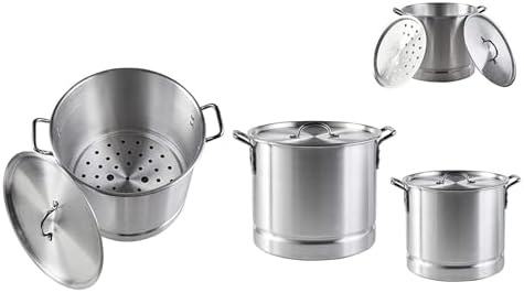 IMUSA 4PC Aluminum Steamer Set with Lids Silver