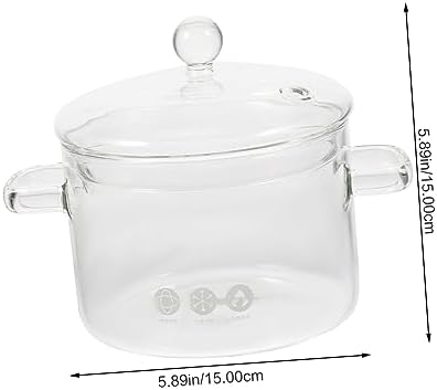 DECHOUS High-Borosilicate Glass Stockpot with Lid 1500ml
