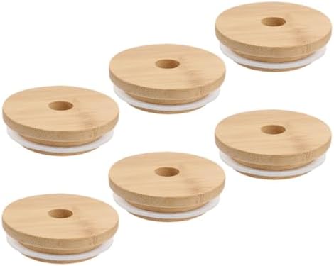 Luxshiny 6-Pack Wooden Mason Jar lids