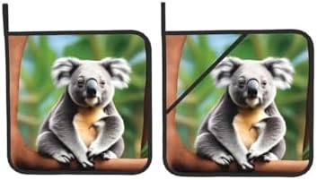 Funny Koalas Potholders BBQ Pot Holders Heat-Resistant with 2-Pack