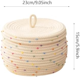 Elegant Round Storage Basket with Lid - Keep Your Room Organized