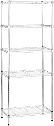 5-Shelf Adjustable Steel Storage Unit - Durable and Easy to Use