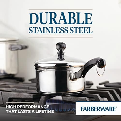 Farberware Classic 1-Quart Straining Saucepan with Lid Silver