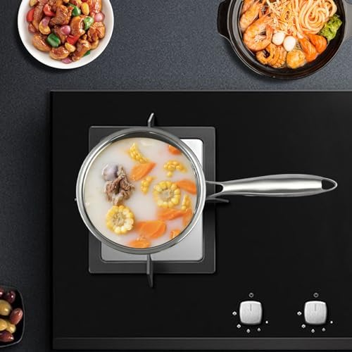 25 Quart Stainless Steel Saucepan with Handle Durable Space-Saving for Cooking