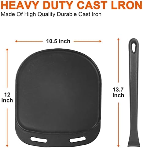 MixRBBQ Cast Iron Grizzler Pan with Silicone Mat and Handles