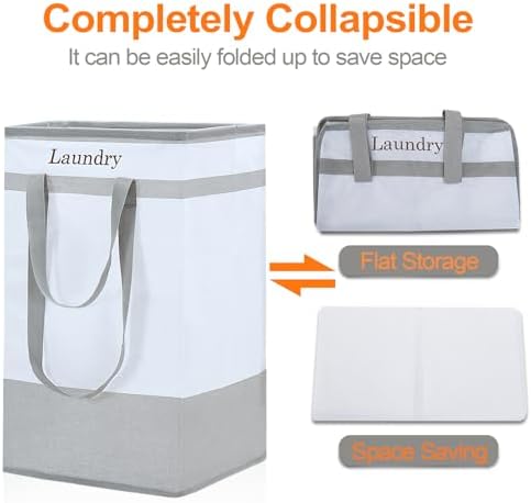 Two-Piece Collapsible Laundry Hamper for Bathroom Storage