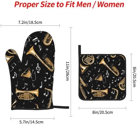 4-Piece Heat-Resistant Oven Mitts Pot Holders for Cooking