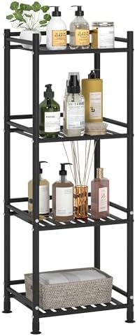 4 Tier Metal Bathroom Shelf Sturdy Storage Unit