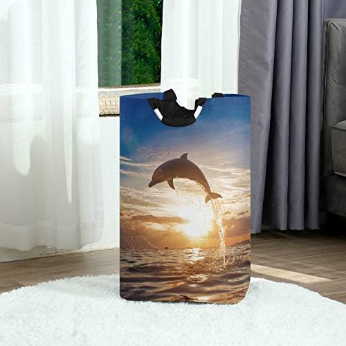 susiyo Beautiful Dolphins Folding Laundry Hamper
