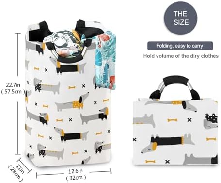 Kigai Collapsible Laundry Basket with Handle Durable Waterproof