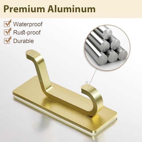 Heavy-Duty 12LB Towel Hooks for Bathrooms 4-Pack Stainless