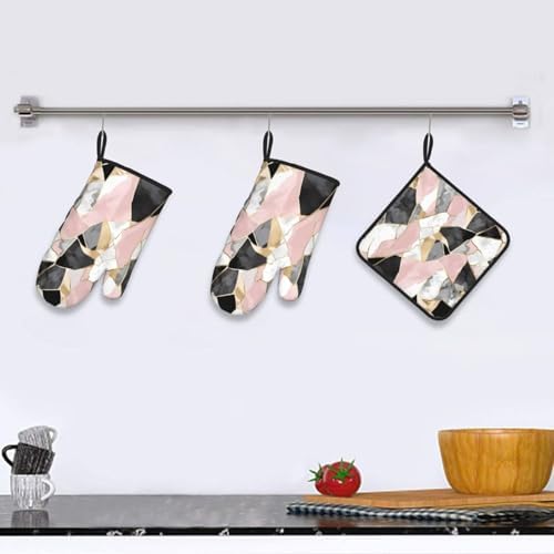 Chefs Choice Heat-Resistant Oven Mitts Pot Holders Set of 3