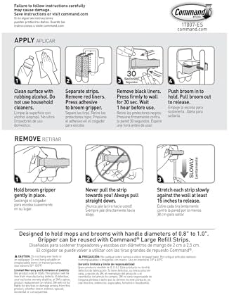 Command Broom and Mop Holder 3-Pack - Stay Clean and Organized