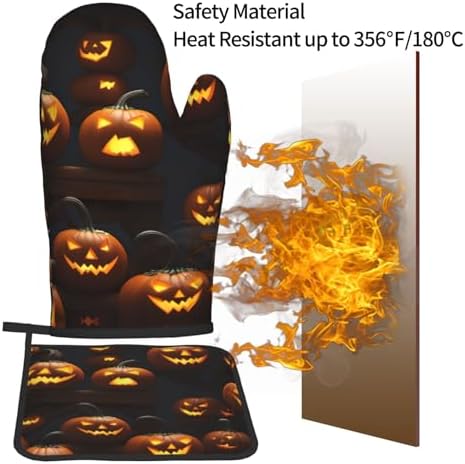 Halloween Pumpkin Oven Mitt Set