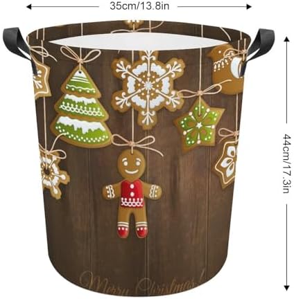 MEIKKO Christmas Gingerbread Snowflake Storage Basket - Lightweight Collapsible and Waterproof
