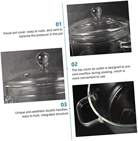 DECHOUS High-Borosilicate Glass Stockpot with Lid 1500ml