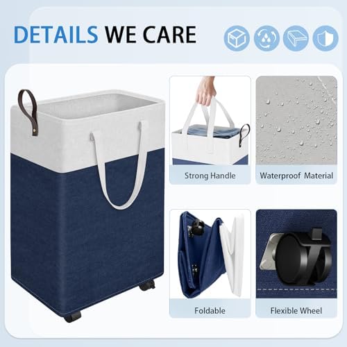 HomeHacks 75L Rolling Laundry Basket with Wheels