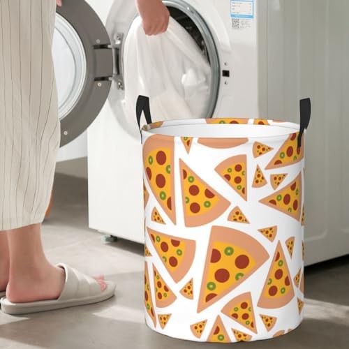 Pizza Laundry Hamper Collapsible Basket with Handles