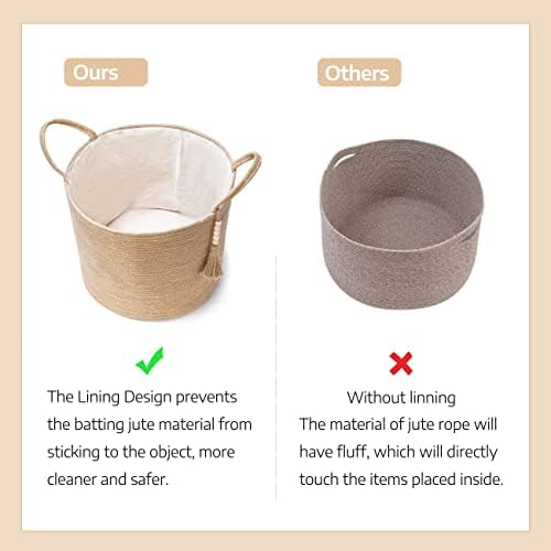 Mkono Macrame Wicker Storage Basket for Decor