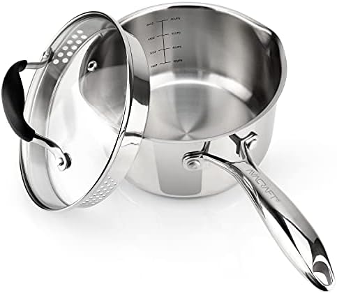Stainless Steel Saucepan with Glass Lid for Home Kitchen