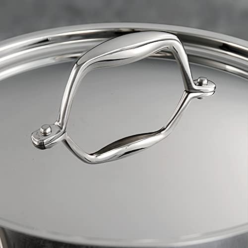 Durable stainless steel saucepan with lid