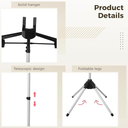 Sturdy Adjustable Folding Clothes Rack with 4 Legs