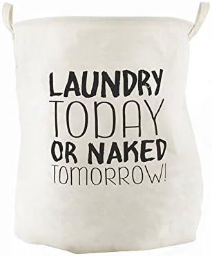 VJJ AIDEAR Wash Today Round Cloth Laundry Hamper with Handles