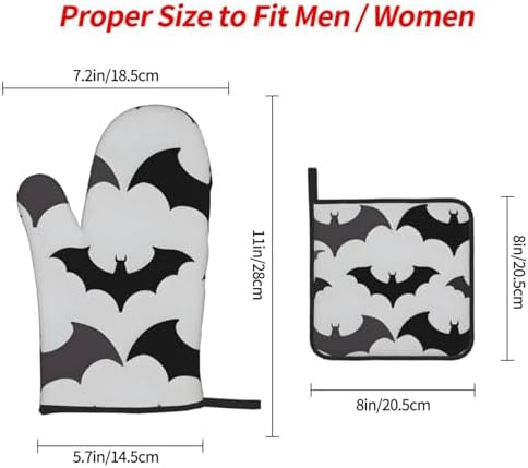 3-Piece Halloween Oven Mitt Pot Holder Set for Baking