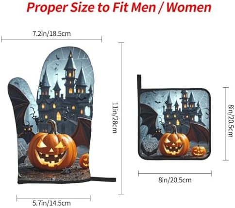 Oven Glove Potholder Set Fun Halloween Kitchen Accessories