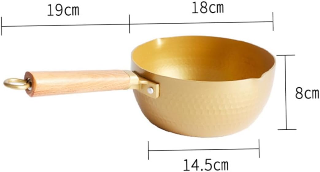 Japanese Style 18cm Gold Milk Pan with Ergonomic Handle